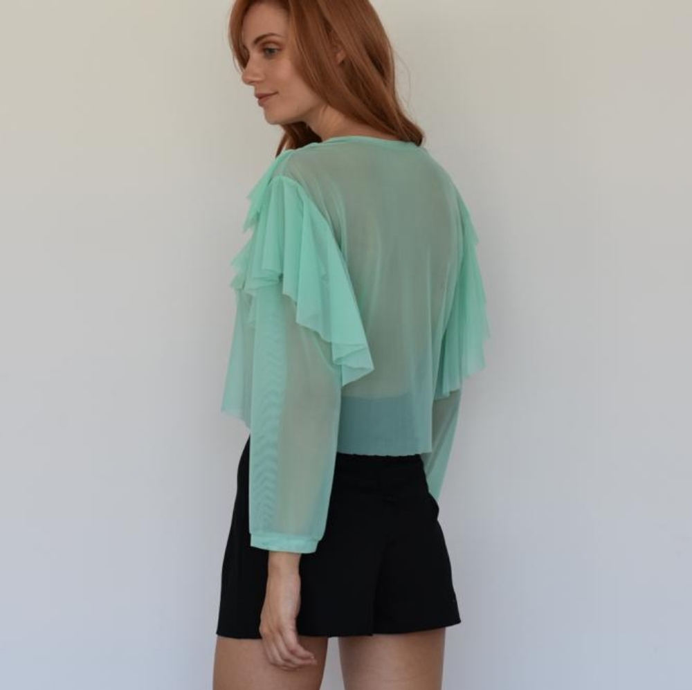 Designer Ruffled Crop - Picture 3 of 9